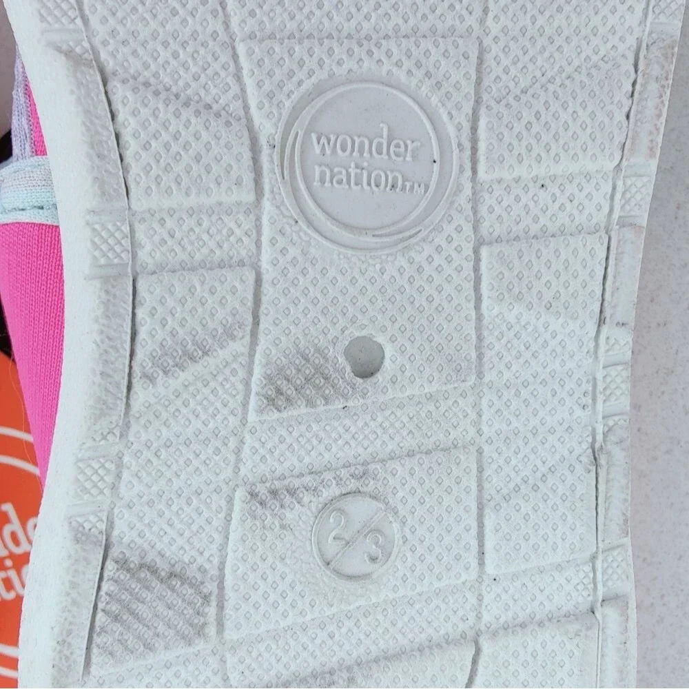 NWT Wonder Nation Toddler Girls' Neon Hot Pink Water Shoes, Sz 2-3